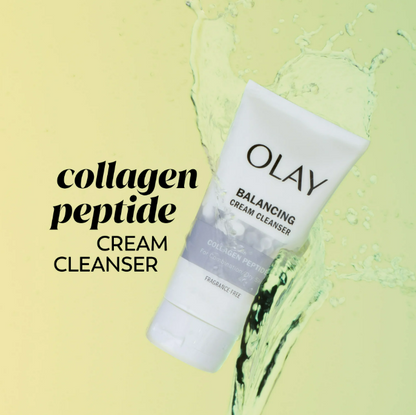 Olay Collagen Peptide Duo Pack, Balancing Cream Face Wash, Fragrance-Free, 5.0 fl oz, Moisturizing Cream Moisturizer, Fragrance-Free, 1.7 oz