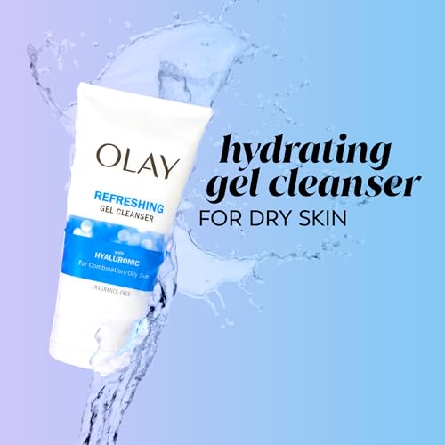 Olay Hyaluronic Duo Pack, Refreshing Gel Face Wash, Fragrance-Free 5 fl oz, Hyaluronic Ultralight Gel Face Moisturizer, Fragrance-Free 1.7 oz
