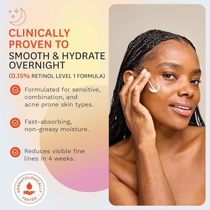 Fig.1 Retinol Night Cream | Face Hydrating Moisturizer With Retinol & Squalane | Night Cream For Women With Sensitive Skin | Dermatologist Tested Wrinkle Reduction | 50ml / 1.7 fl oz