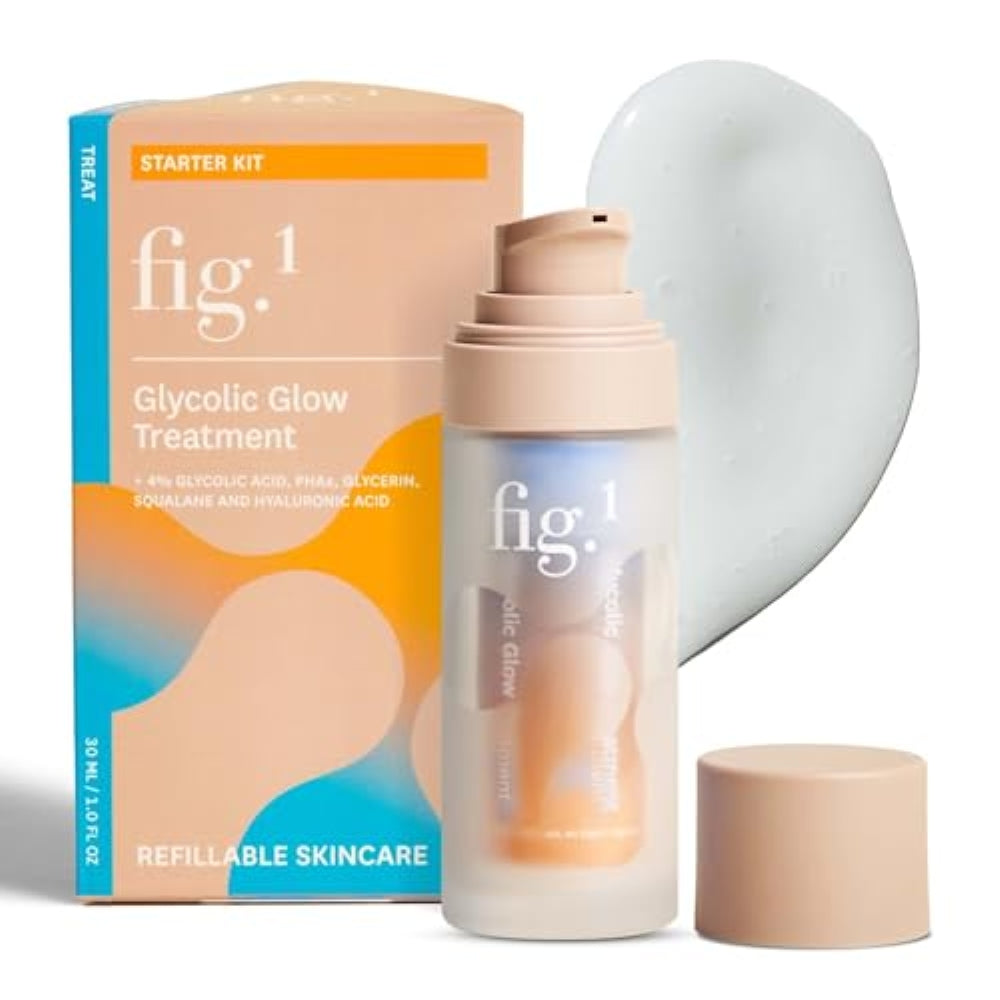 Fig.1 Glycolic Glow Treatment – 4% Glycolic Acid Face Exfoliant, Exfoliating & Glowing Emulsion, Chemical Peel for Radiant Skin, Hydrating PHA & Squalane, Vegan, 30 ml