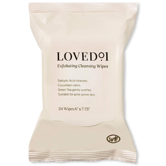 Loved01 Face & Body Salicylic Acid Cleansing Wipes, John Legend Skincare, Oil & Fragrance-Free, No-Rinse, Suitable for Blemish-Prone Skin, 24 wipes