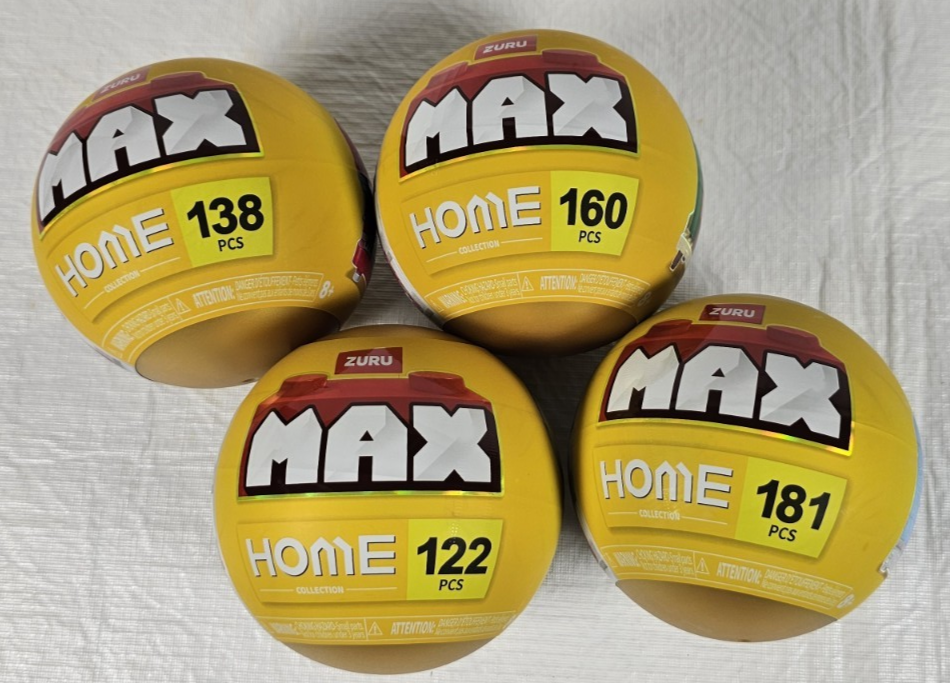 ZURU Set Of 4 Max Home Retro Design Building Set 2025 Coffee Lamp Toaster Books