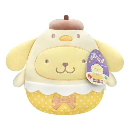 Squishmallows 2025 Original 8-Inch Easter Hello Kitty Squad Plush - Collectible Soft & Squishy Mini Stuffed Animal Toy - Add to Your Squad - Gift for Kids, Girls & Boys (Pompompurin Easter Chick)