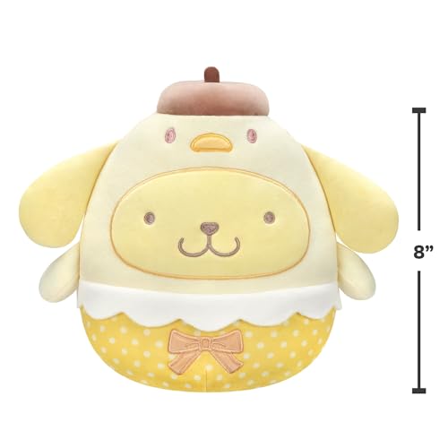 Squishmallows 2025 Original 8-Inch Easter Hello Kitty Squad Plush - Collectible Soft & Squishy Mini Stuffed Animal Toy - Add to Your Squad - Gift for Kids, Girls & Boys (Pompompurin Easter Chick)
