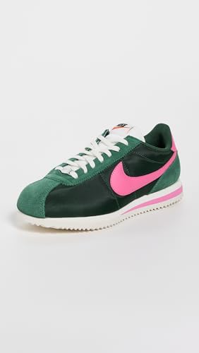 Nike Women's Cortez Sneakers, Fir/Pinksicle/Sail, 9.5 Medium US