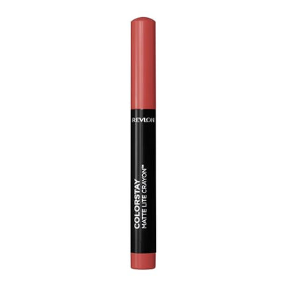 REVLON ColorStay Matte Lite Crayon Lipstick with Built-in Sharpener, Smudge-proof, Water-Resistant Non-Drying Lipcolor, 008 She's Fly, 0.049 oz