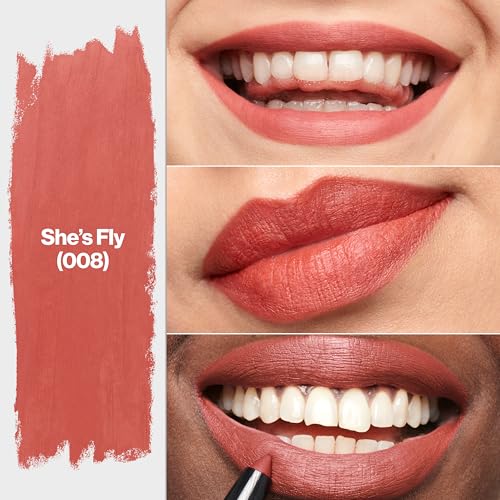 REVLON ColorStay Matte Lite Crayon Lipstick with Built-in Sharpener, Smudge-proof, Water-Resistant Non-Drying Lipcolor, 008 She's Fly, 0.049 oz
