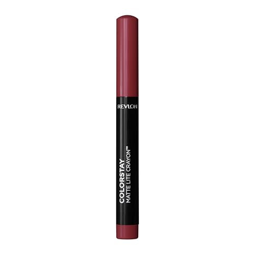 REVLON ColorStay Matte Lite Crayon Lipstick with Built-in Sharpener, Smudge-proof, Water-Resistant Non-Drying Lipcolor, 011 Lifted, 0.049 oz