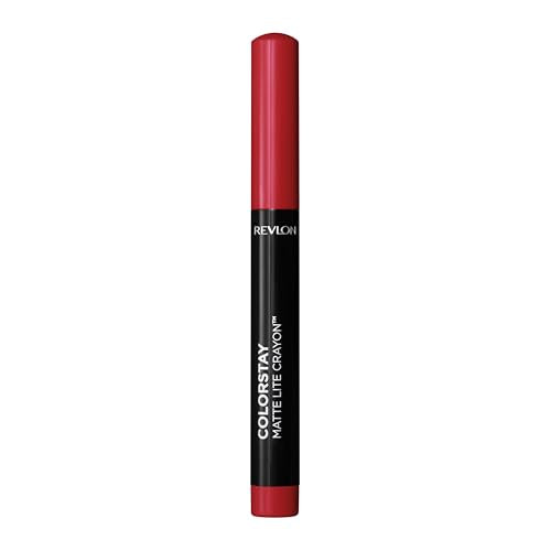 REVLON ColorStay Matte Lite Crayon Lipstick with Built-in Sharpener, Smudge-proof, Water-Resistant Non-Drying Lipcolor, 010 Air Kiss, 0.049 oz