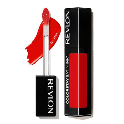 Revlon ColorStay Satin Ink Liquid Lipstick, Longwear Rich Lip Colors, Formulated with Black Currant Seed Oil, 014 Smokin' Hot, 0.17 fl oz