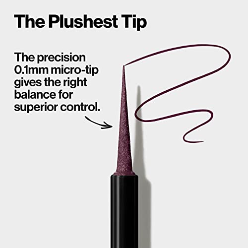 REVLON ColorStay Micro Easy Precision Liquid Eyeliner, Waterproof, Smudgeproof, Longwearing with Felt Tip Applicator, 303 But First, Wine, 0.057 fl oz