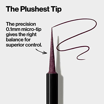 REVLON ColorStay Micro Easy Precision Liquid Eyeliner, Waterproof, Smudgeproof, Longwearing with Felt Tip Applicator, 303 But First, Wine, 0.057 fl oz