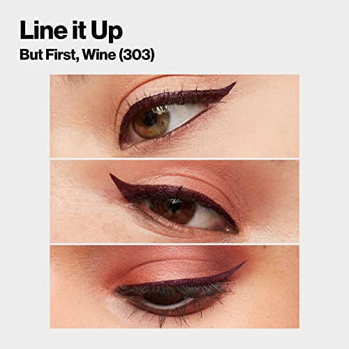 REVLON ColorStay Micro Easy Precision Liquid Eyeliner, Waterproof, Smudgeproof, Longwearing with Felt Tip Applicator, 303 But First, Wine, 0.057 fl oz