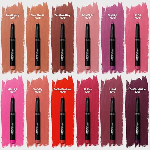 REVLON ColorStay Matte Lite Crayon Lipstick with Built-in Sharpener, Smudge-proof, Water-Resistant Non-Drying Lipcolor, 005 Sky High, 0.049 oz