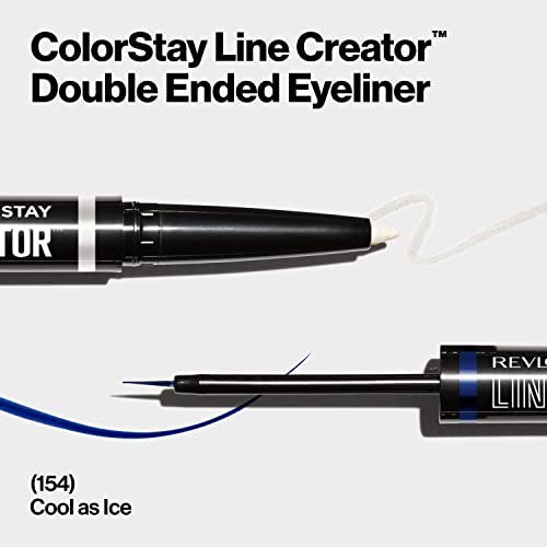 REVLON Liquid Eyeliner & Smoky Kohl Pencil, ColorStay Line Creator Eye Makeup, Waterproof & Transferproof, 154 Cool as Ice, 0.004 oz