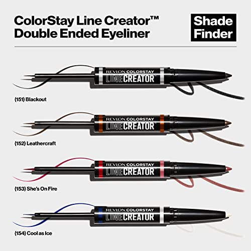 REVLON Liquid Eyeliner & Smoky Kohl Pencil, ColorStay Line Creator Eye Makeup, Waterproof & Transferproof, 154 Cool as Ice, 0.004 oz