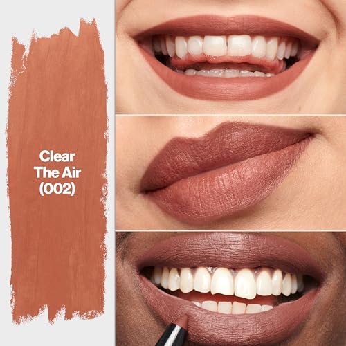 REVLON ColorStay Matte Lite Crayon Lipstick with Built-in Sharpener, Smudge-proof, Water-Resistant Non-Drying Lipcolor, 002 Clear The Air, 0.049 oz