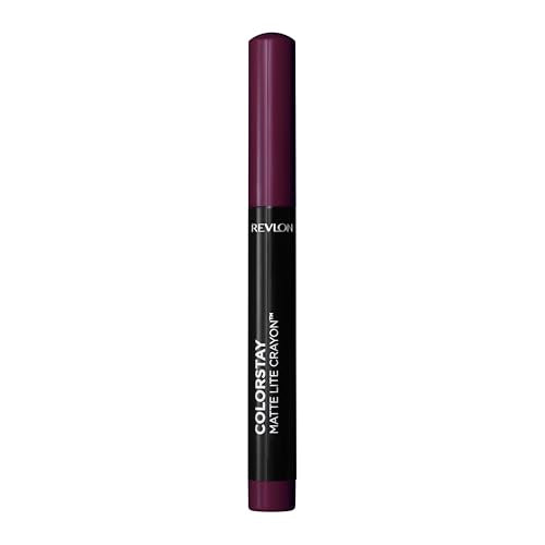 REVLON ColorStay Matte Lite Crayon Lipstick with Built-in Sharpener, Smudge-proof, Water-Resistant Non-Drying Lipcolor, 012 On Cloud Wine, 0.049 oz