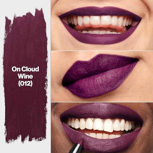REVLON ColorStay Matte Lite Crayon Lipstick with Built-in Sharpener, Smudge-proof, Water-Resistant Non-Drying Lipcolor, 012 On Cloud Wine, 0.049 oz
