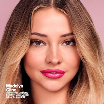 Revlon ColorStay Satin Ink Liquid Lipstick, Longwear Rich Lip Colors, Formulated with Black Currant Seed Oil, 015 Fire & Ice, 0.17 fl oz