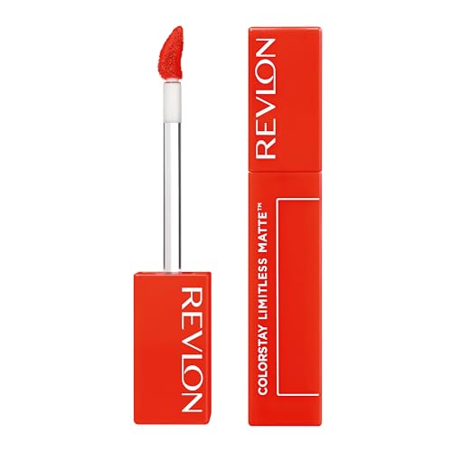 Revlon ColorStay Limitless Matte Liquid Lipstick, Vegan Formula, No-Budge, Longwear Lip Color, Long Lasting, Lightweight/Comfortable, Waterproof, 009 Hot Take, 0.17 fl oz