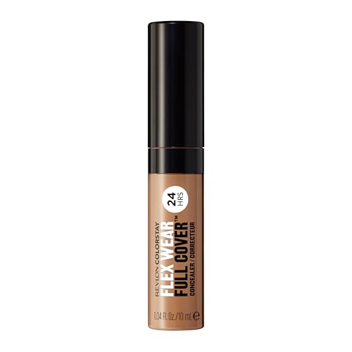 Revlon ColorStay Flex Wear, Full Cover Non-Creasing Concealer, Infused with Hyaluronic Acid & Vitamin E, Flexible Longwear, 060 Deep, 0.34 Fl Oz
