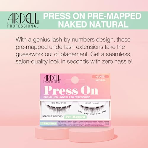 Ardell Press On Lashes Pre-Mapped DIY Lash Clusters - Naked Natural, Pre-Glued Underlash, Reusable False Eyelashes, Eyelash Extensions
