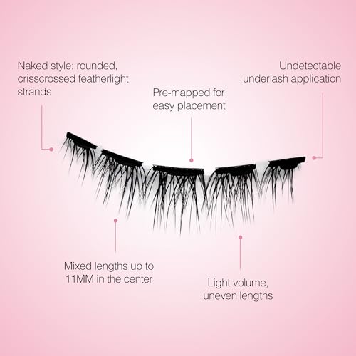 Ardell Press On Lashes Pre-Mapped DIY Lash Clusters - Naked Natural, Pre-Glued Underlash, Reusable False Eyelashes, Eyelash Extensions