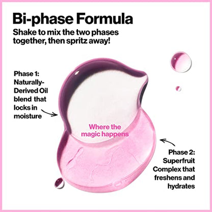 Revlon PhotoReady Rose Glow Mist Face Primer, Prep, Hydrate & Refresh Spray with Sheer Coverage, Infused with Nourishing Oils And Super Fruit Complex, 1.2 fl oz
