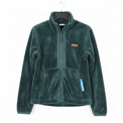 Columbia Women's Size M Dark Green Sherpa Full Zip Fleece Jacket NWT