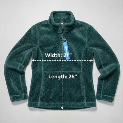 Columbia Women's Size M Dark Green Sherpa Full Zip Fleece Jacket NWT