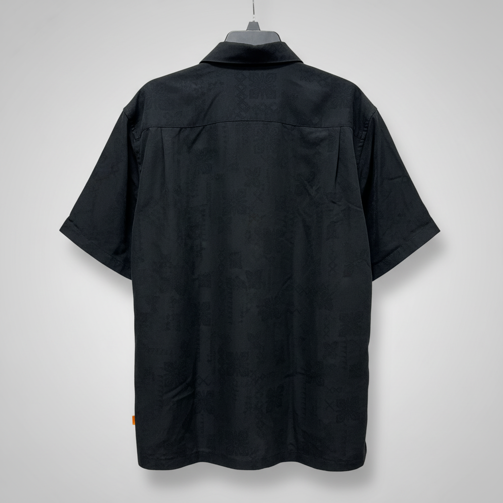 Quiksilver Waterman Collection Black Aloha Floral Shirt Men's XL Short Sleeve