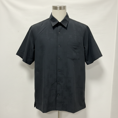 Quiksilver Waterman Collection Black Aloha Floral Shirt Men's XL Short Sleeve