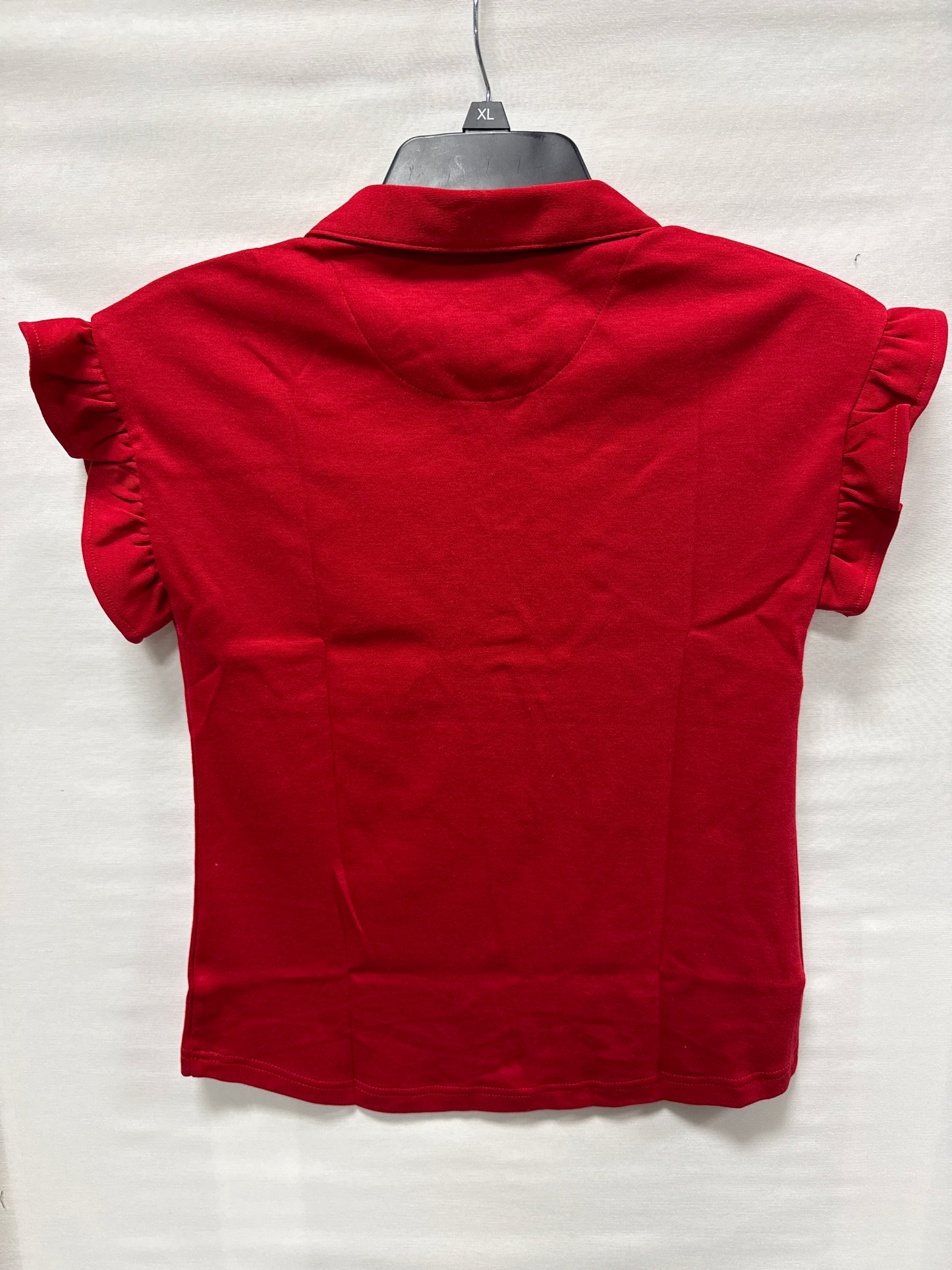 IZOD Girls Red Short Sleeve Polo Shirt School Uniform Official Apparel Size Large (14)
