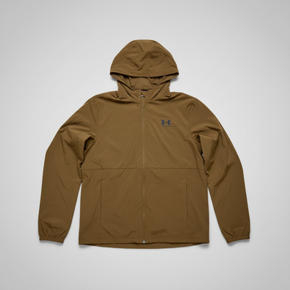 Under Armour Men's Full Zip Hooded Windbreaker Jacket Brown Size Medium M NWOT