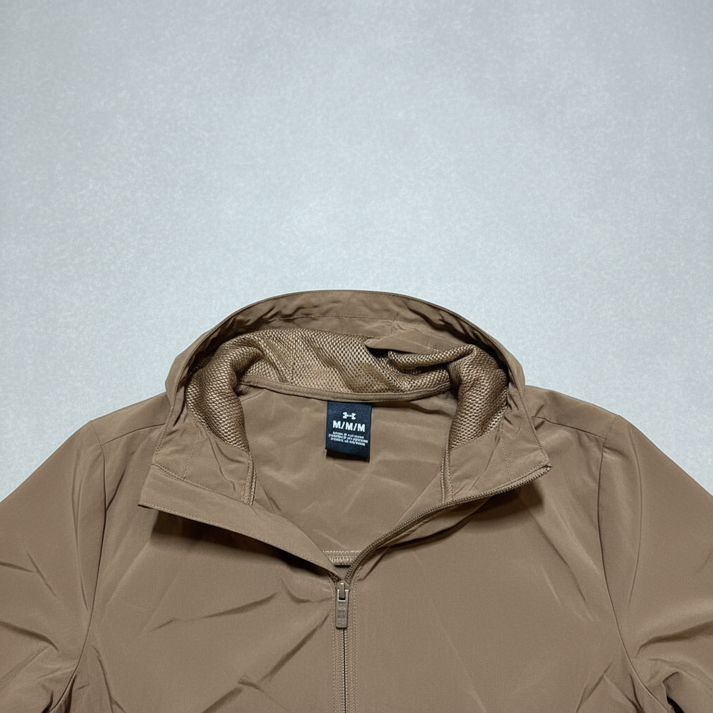 Under Armour Men's Full Zip Hooded Windbreaker Jacket Brown Size Medium M NWOT