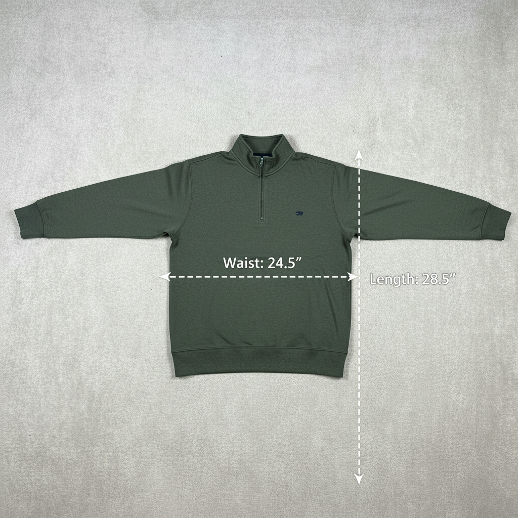 Tommy Hilfiger Mens Large 1/4 Zip Pullover Sweatshirt Olive Green NWOT Mock Neck