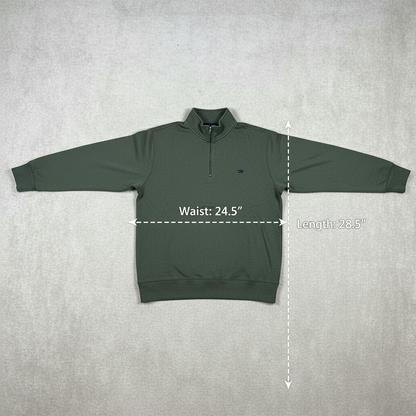 Tommy Hilfiger Mens Large 1/4 Zip Pullover Sweatshirt Olive Green NWOT Mock Neck