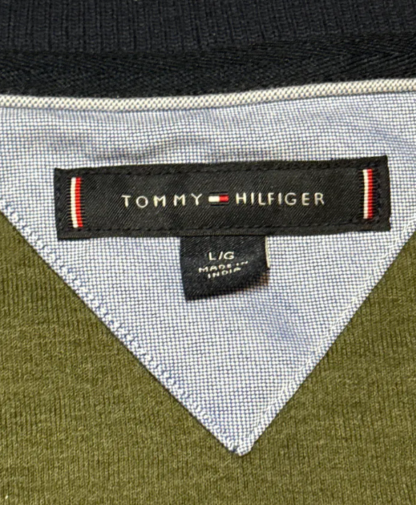 Tommy Hilfiger Mens Large 1/4 Zip Pullover Sweatshirt Olive Green NWOT Mock Neck