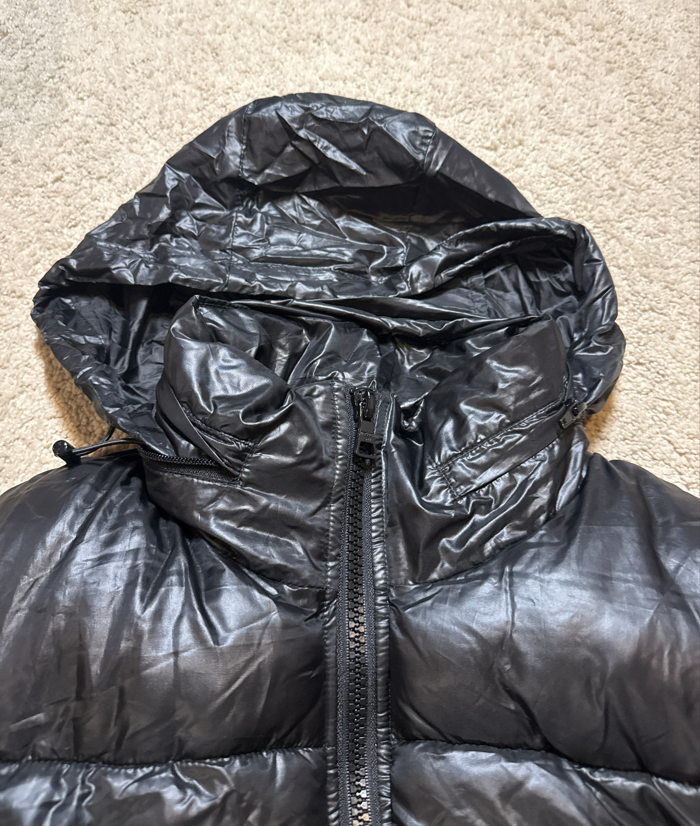 Madden Girl Women's Shiny Black Puffer Jacket Removable Hood Size Small Coat