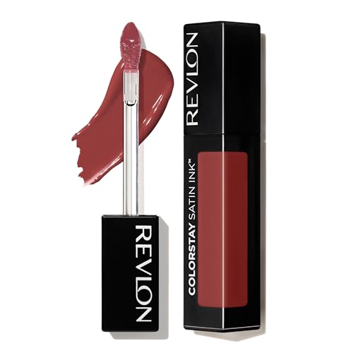 REVLON Liquid Lipstick, Lip Makeup, ColorStay Satin Ink, Longwear Rich Lip Colors, Formulated with Black Currant Seed Oil, 032 Lady Topaz, 0.17 Fl Oz