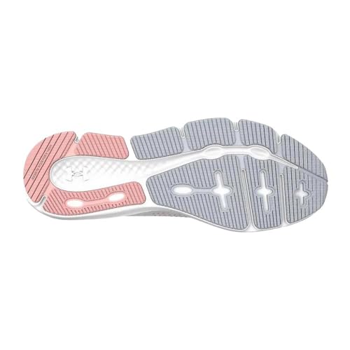 Under Armour Women's Charged Pursuit 3 Big Logo, (101) White/Halo Gray/Pink Fizz, 6.5, US