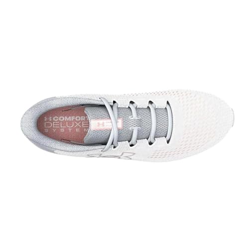 Under Armour Women's Charged Pursuit 3 Big Logo, (101) White/Halo Gray/Pink Fizz, 6.5, US