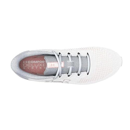 Under Armour Women's Charged Pursuit 3 Big Logo, (101) White/Halo Gray/Pink Fizz, 6.5, US