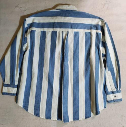 Women's Levi's Silvertab Button Down Oversized Print Shirt Medium Blue White