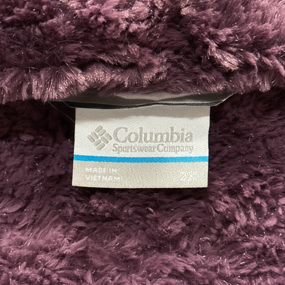 Columbia Women's 2X Size Sherpa High Pile Fleece Jacket Purple Fuzzy NWOT