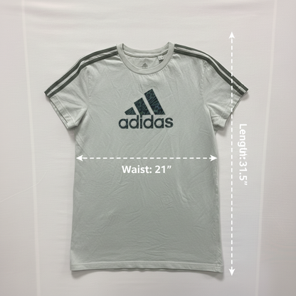 Adidas Women's Linen Green 3-Stripes T-Shirt Dress Size M NWOT Sporty Casual