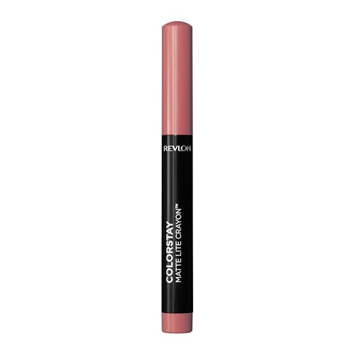 REVLON ColorStay Matte Lite Crayon Lipstick with Built-in Sharpener, Smudge-proof, Water-Resistant Non-Drying Lipcolor, 004 Take Flight, 0.049 oz