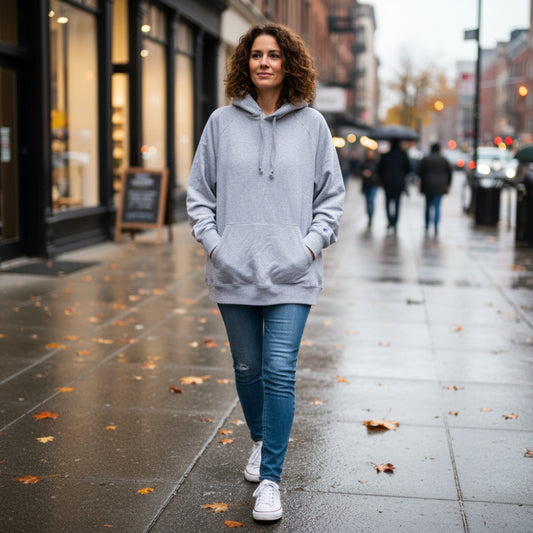 Champion Women's Plus Size 4X Powerblend Hoodie Gray Fleece Pullover Sweatshirt NWOT