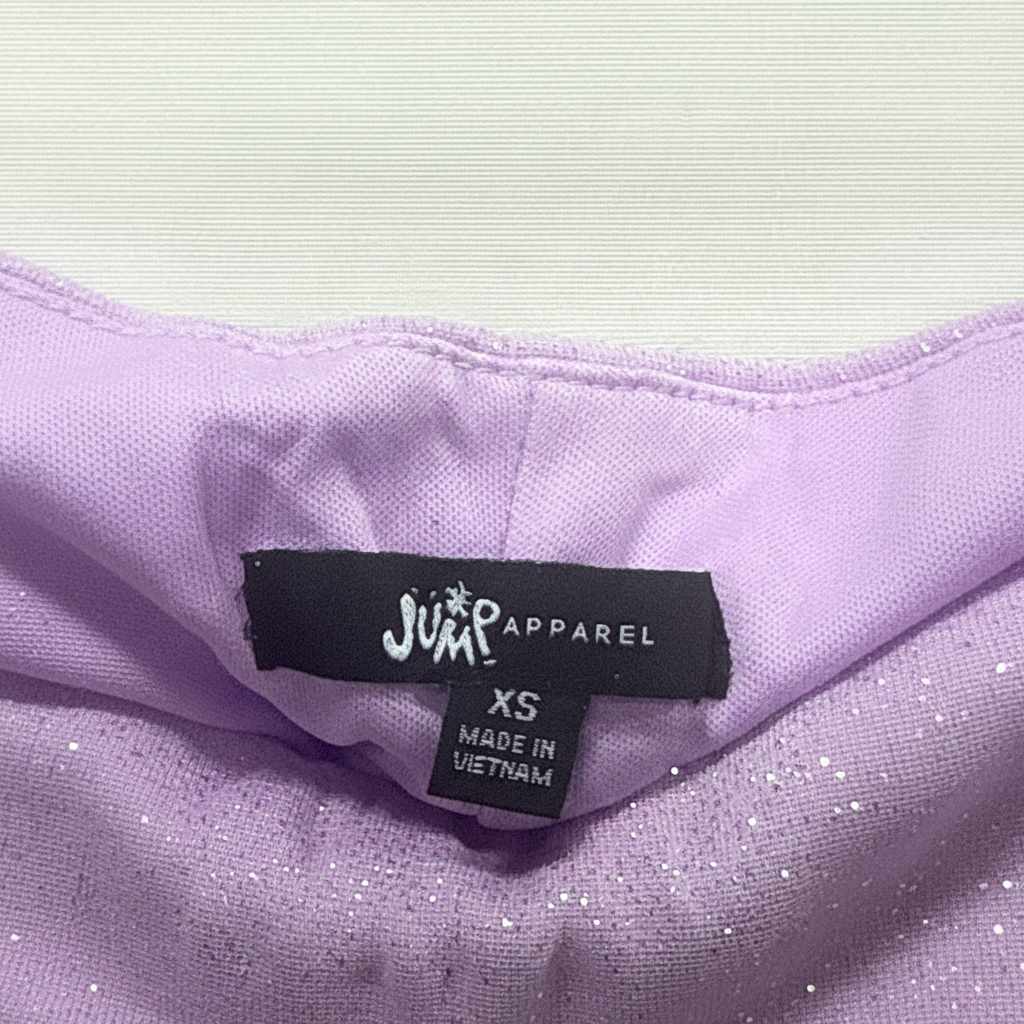 Jump Apparel Lilac Glitter Mini Dress Lavender Sparkle Party Size XS